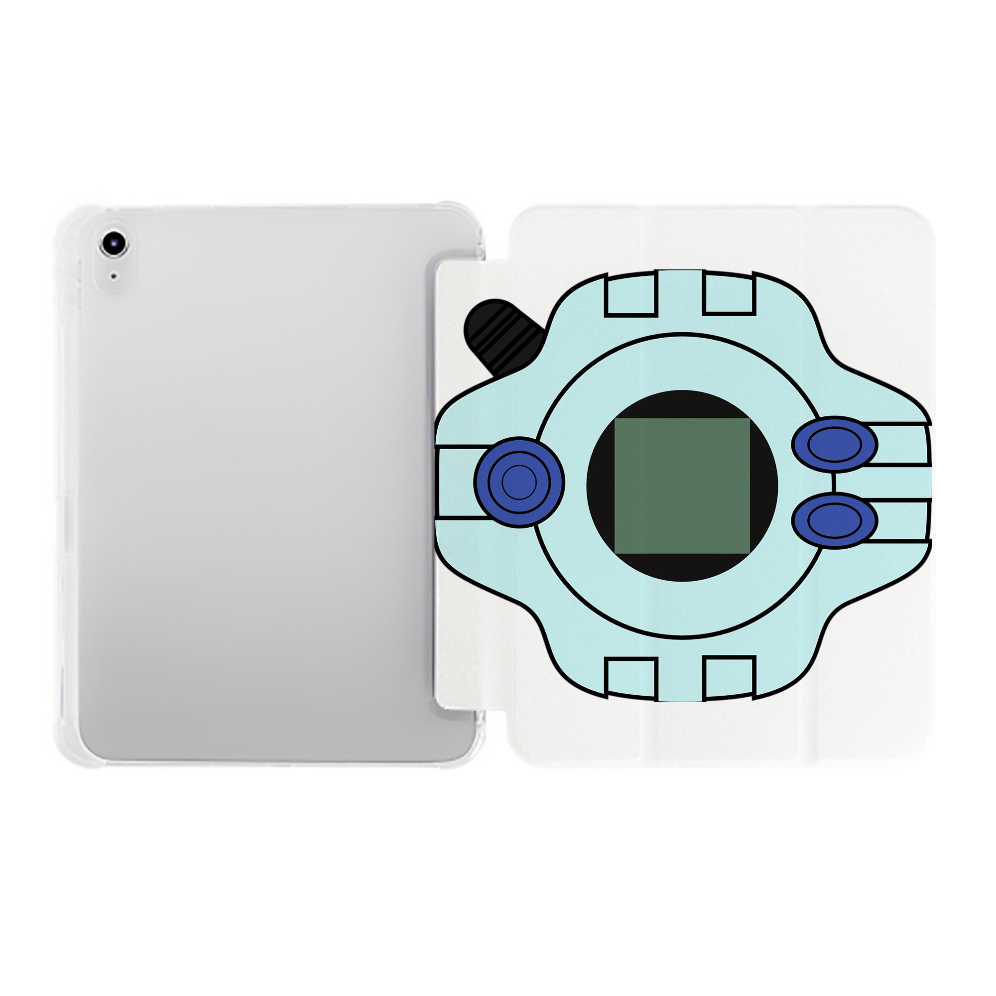 （画像用） Digimon デジタルモンスター/デジモン IPad ケース ペン収納付き 三つ折りスタンド PUレザー×シリコン 対応機種9.5/10.5/10.9インチ